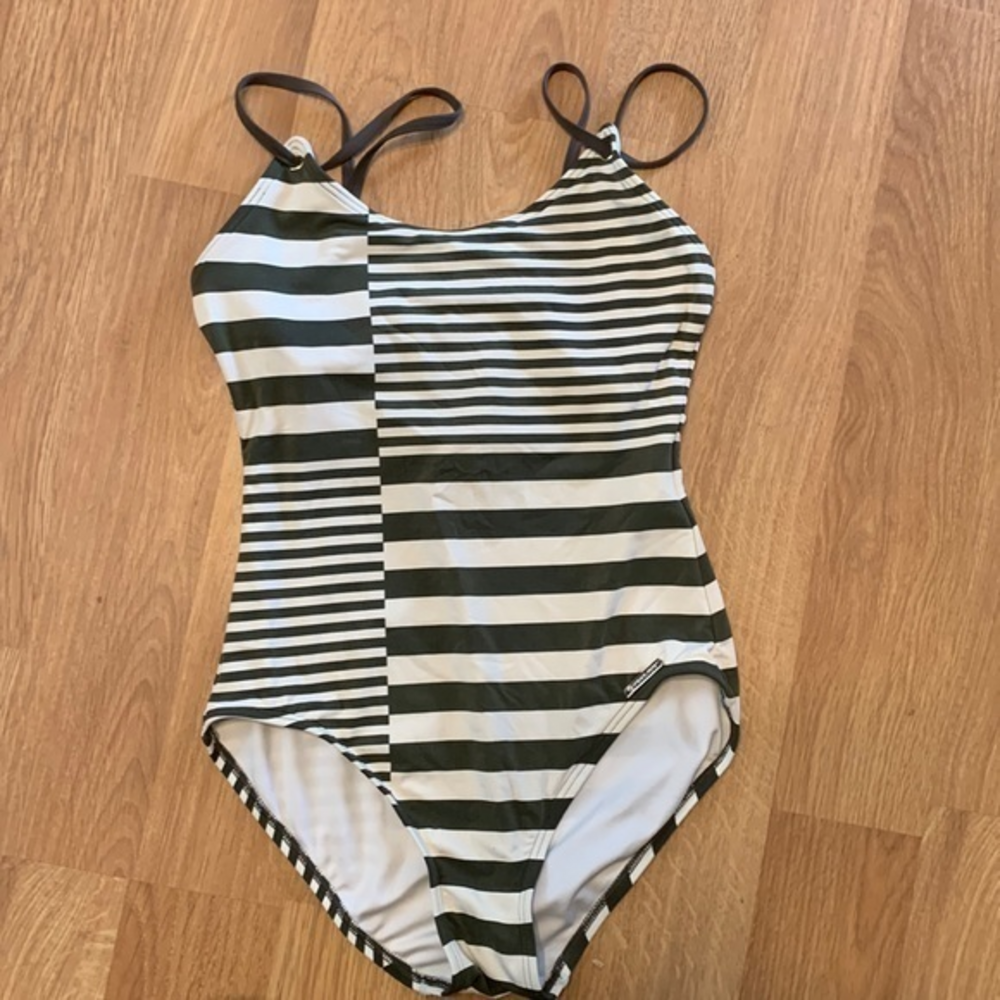Michael Kors 1‎ Piece Swimsuit Green Cream Size 10